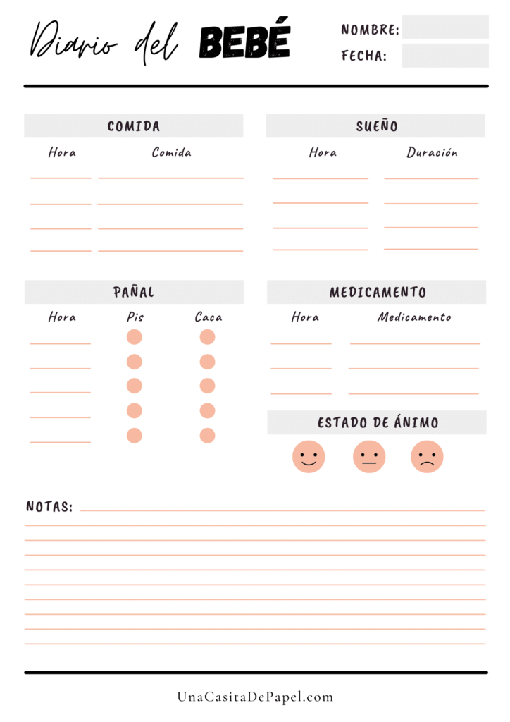 Agenda escuela infantil pdf color español