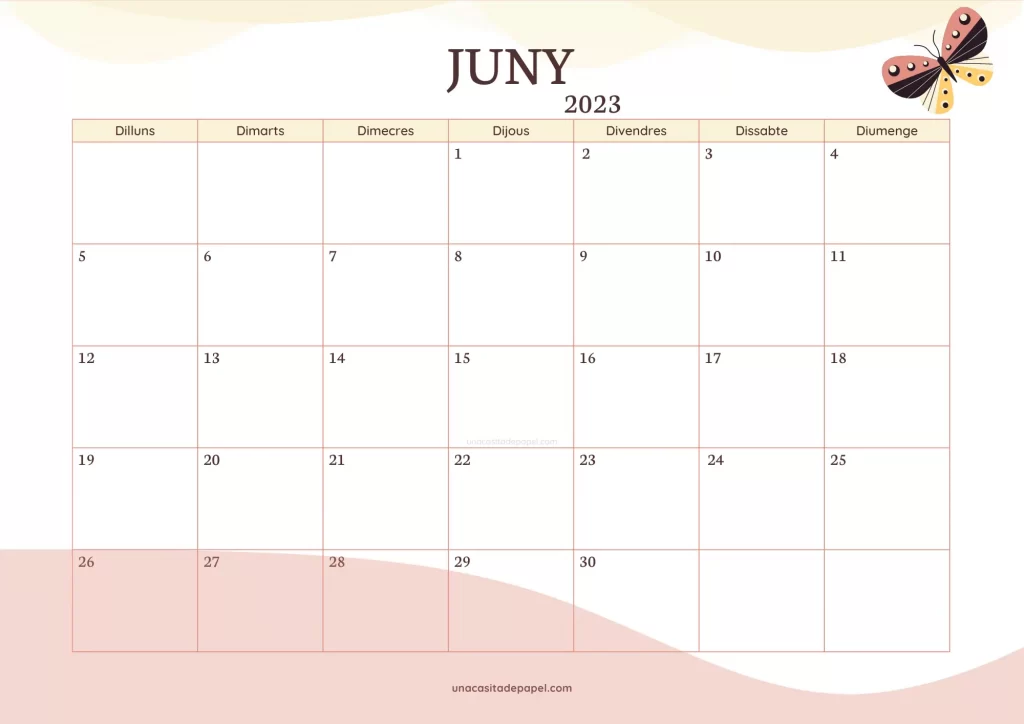 Calendari Juny 2023 bonic