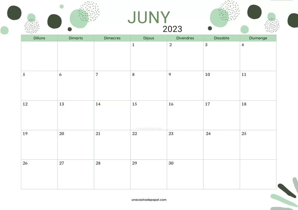 Calendari Juny 2023 color