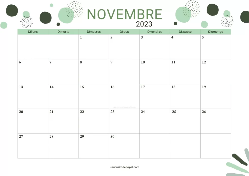 Calendari Novembre 2023 color