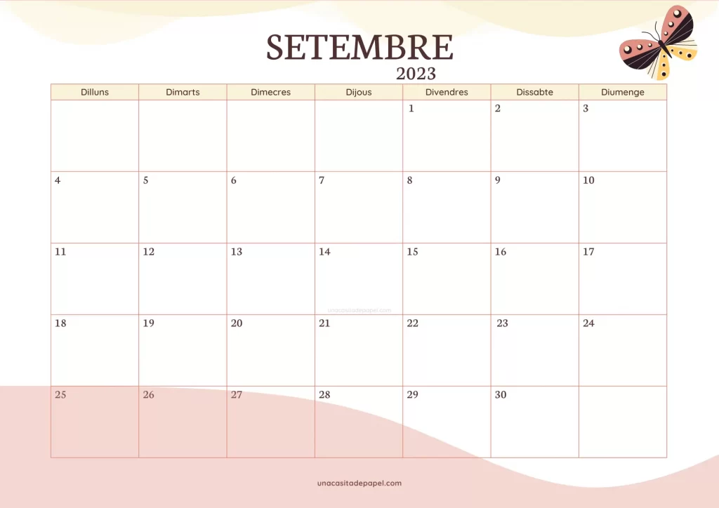 Calendari Setembre 2023 bonic