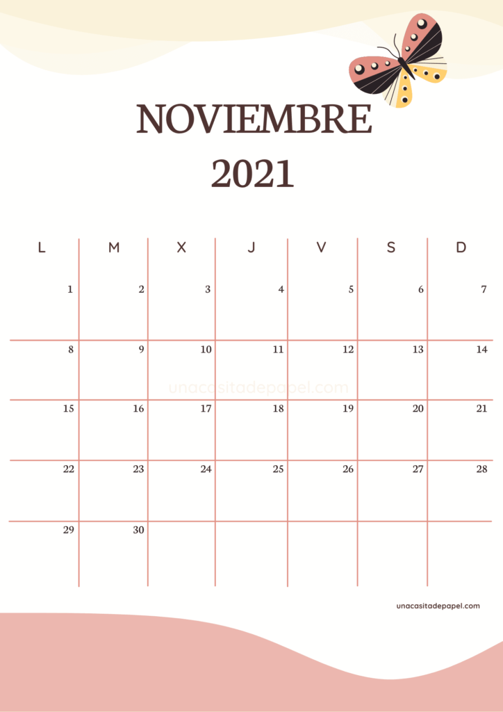 Calendario Noviembre 2021 vertical