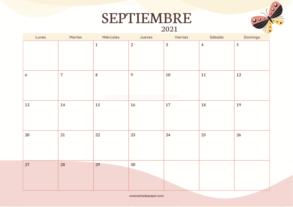 Calendario Septiembre 2021 horizontal
