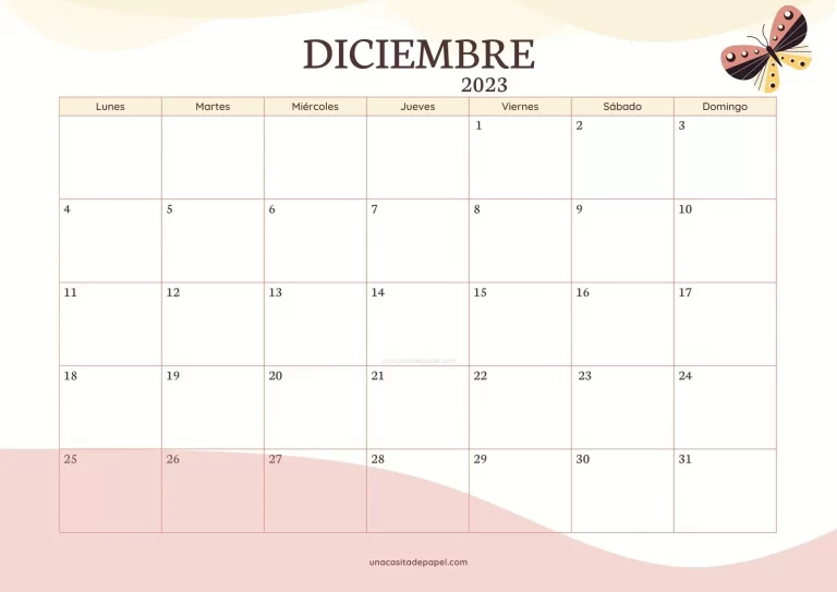 Calendario diciembre 2023 - diseño ondas