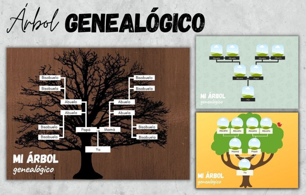Plantillas árbol genealógico para niños con foto