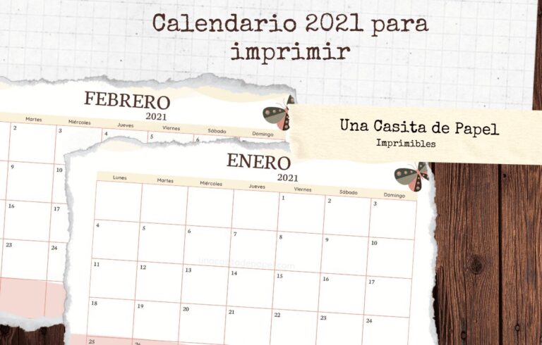 Calendario 2021 enero y febrero