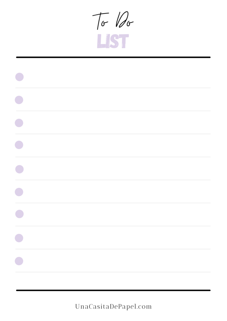 lista de tareas pendientes listado reducido violeta