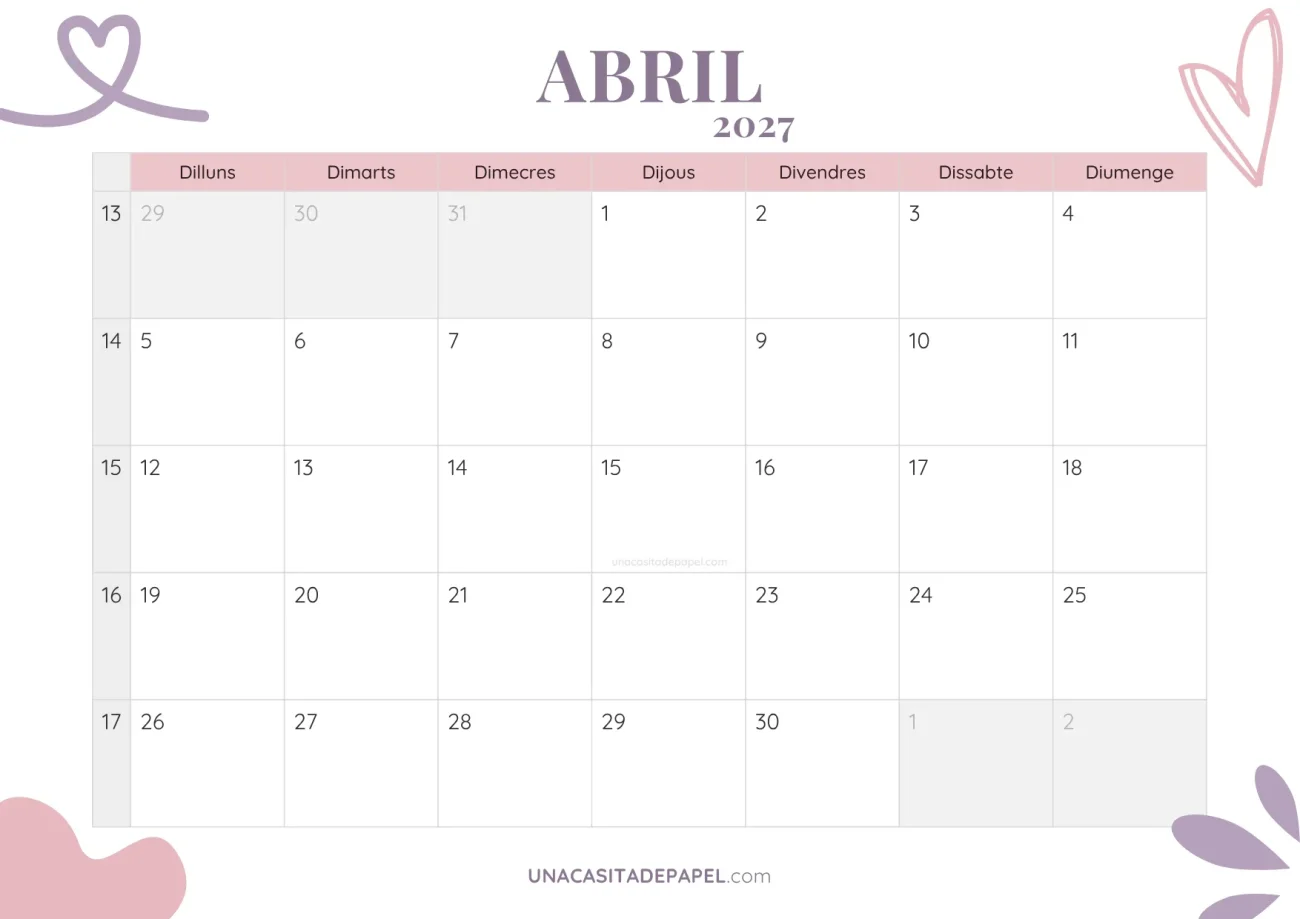 ca-calendari abril 2027 estètic gratis
