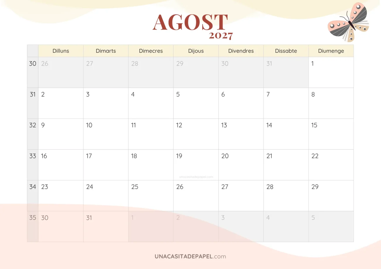 ca-calendari agost 2027 romàntic descarregable