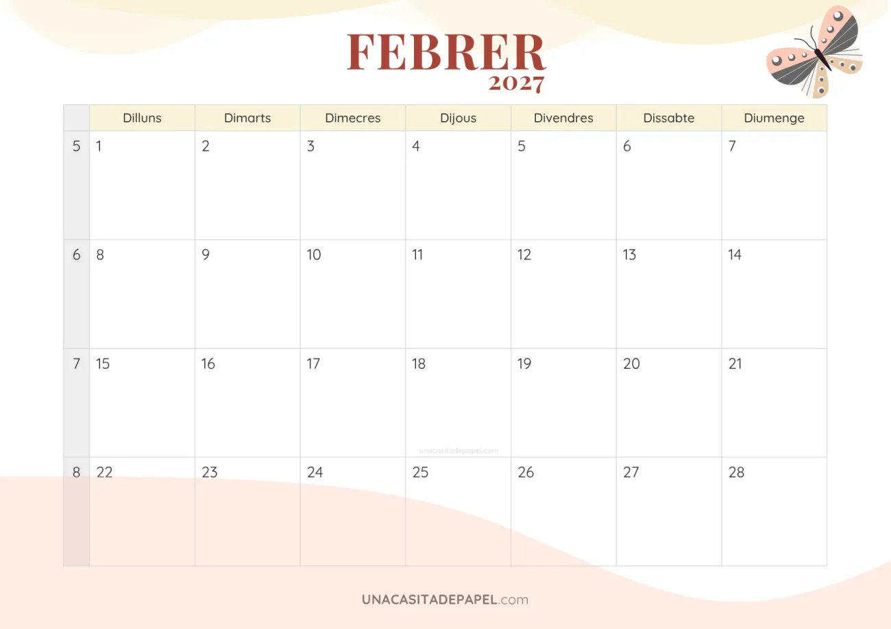 ca-calendari febrer 2027 romàntic descarregable