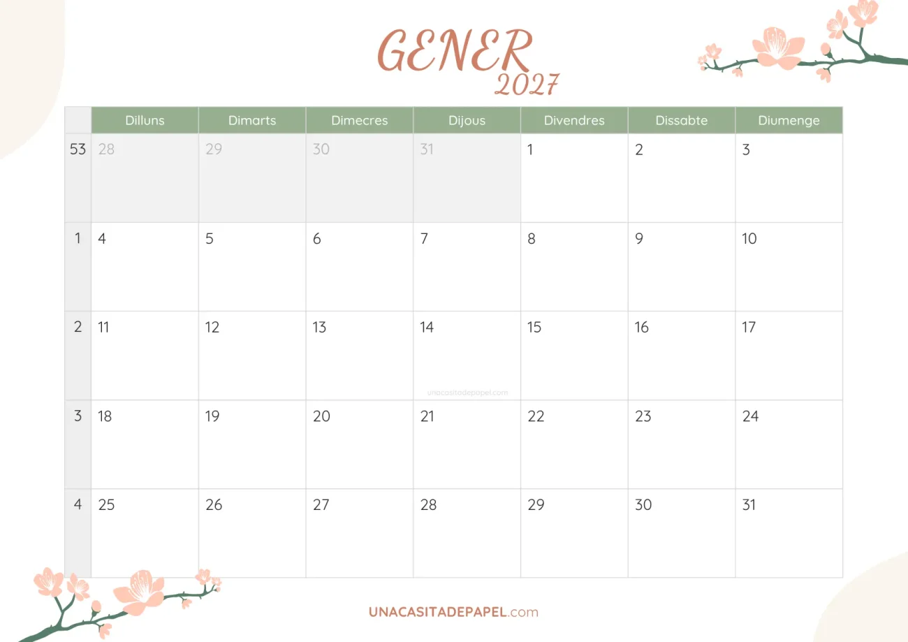 ca-calendari gener 2027 floral bonic
