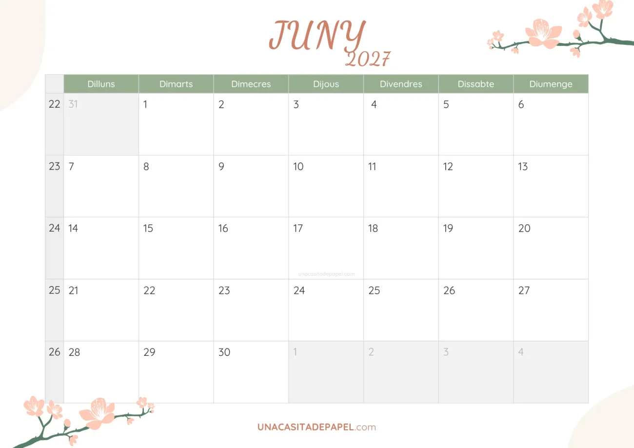 ca-calendari juny 2027 floral bonic