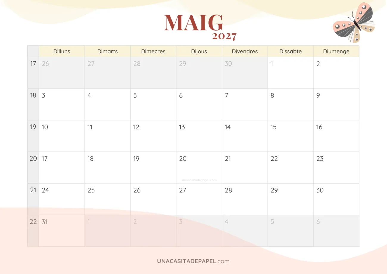 ca-calendari maig 2027 romàntic descarregable