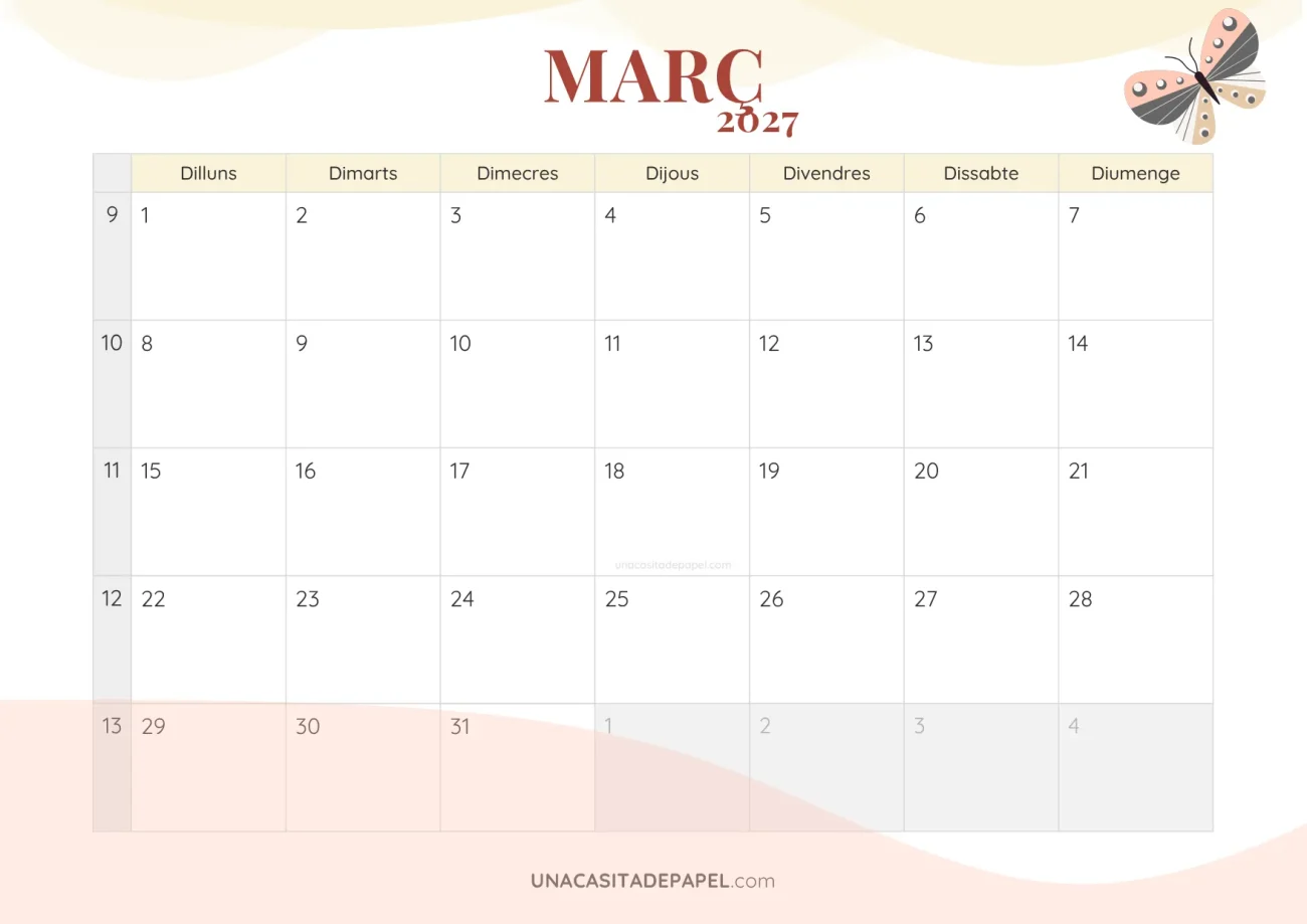 ca-calendari marc 2027 romàntic descarregable