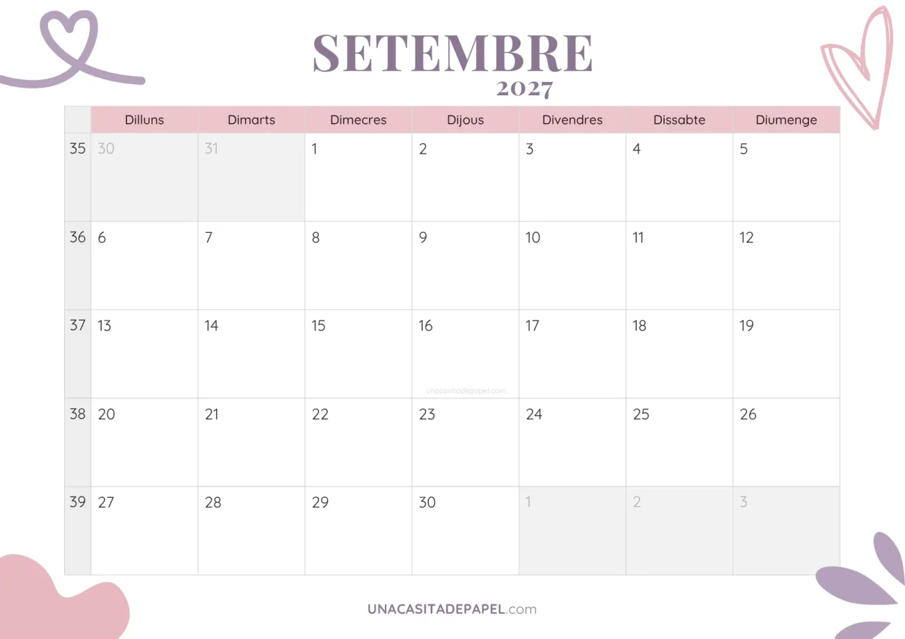 ca-calendari setembre 2027 estètic gratis