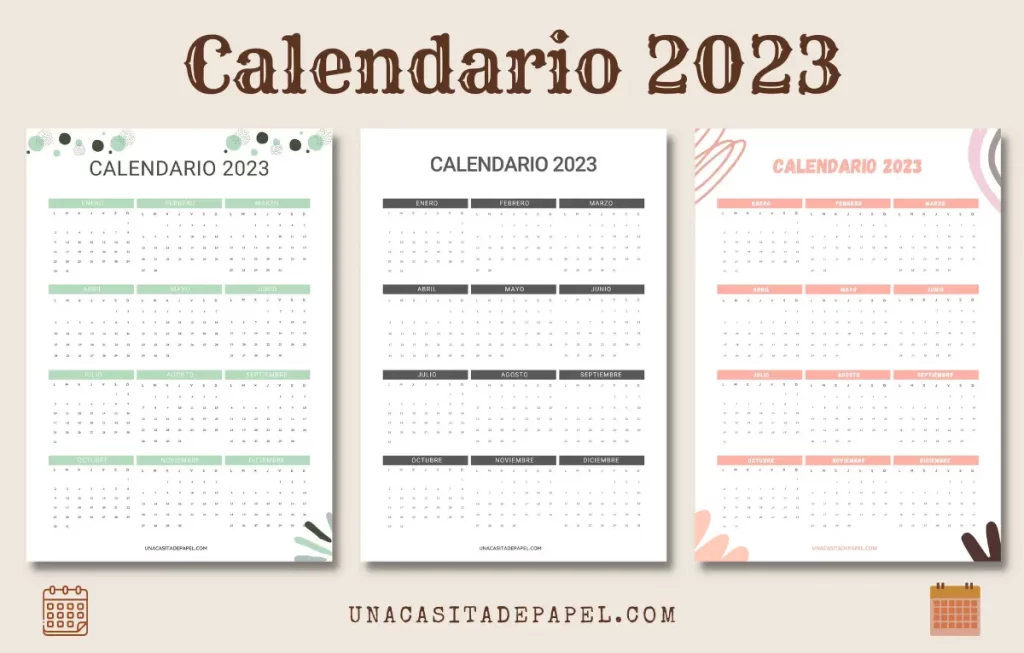 calendario 2023 para imprimir 12 meses