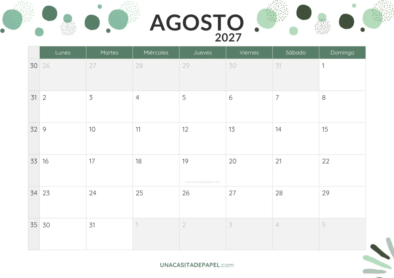 calendario agosto 2027 con topos en pdf