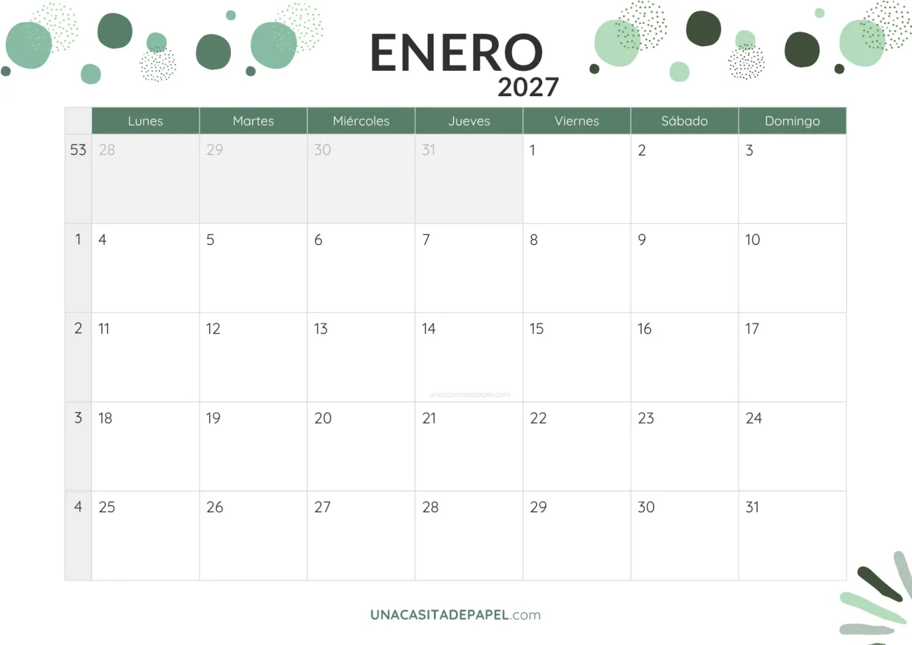 calendario enero 2027 con topos en pdf
