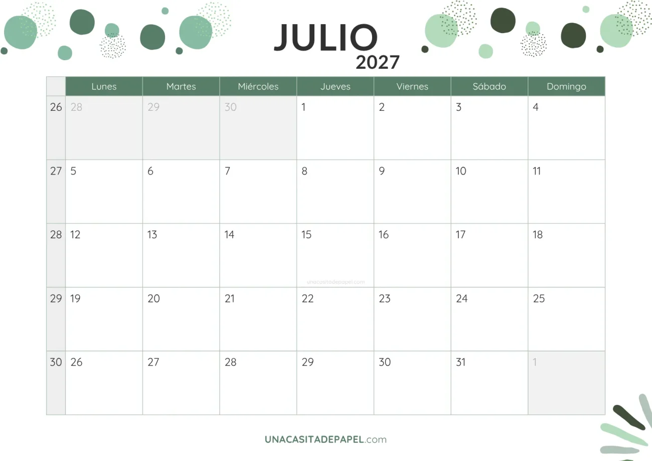 calendario julio 2027 con topos en pdf