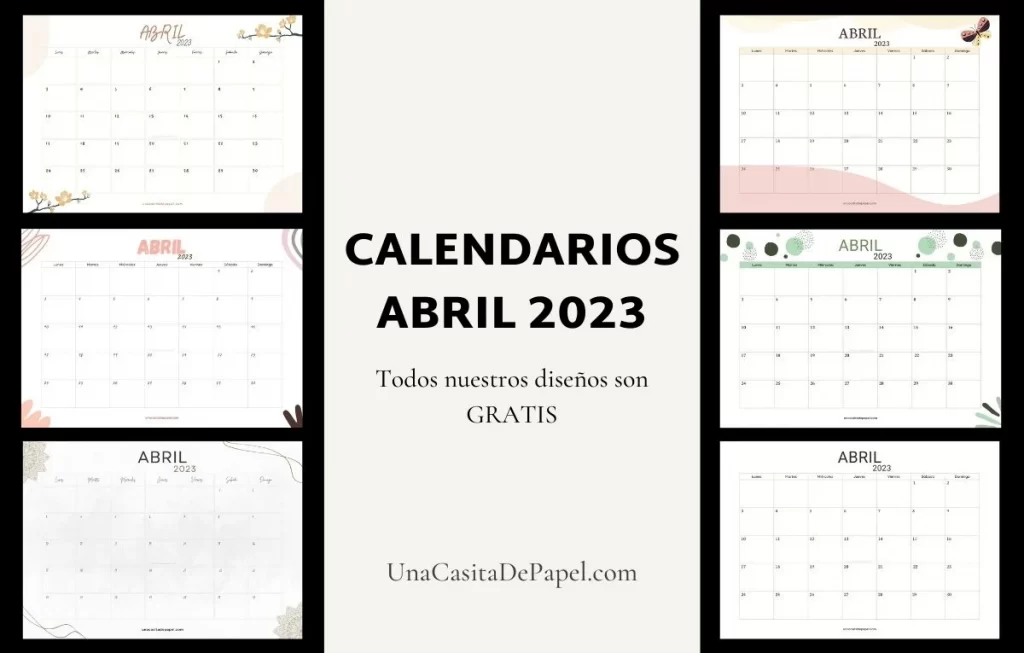 calendarios abril 2023