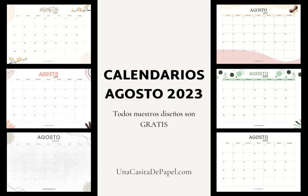 calendarios agosto 2023