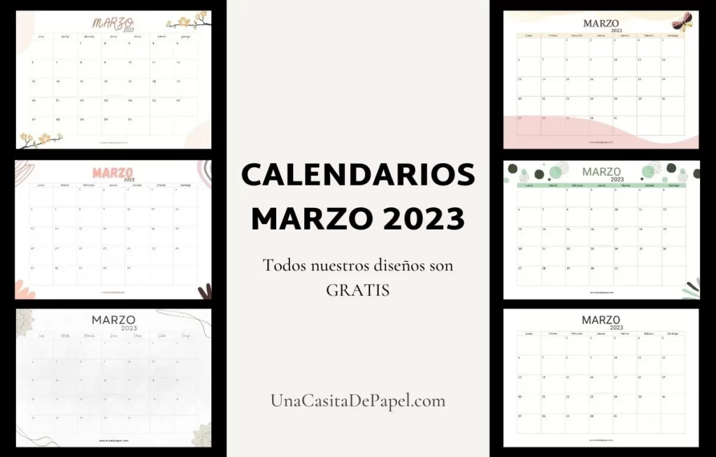 calendarios marzo 2023